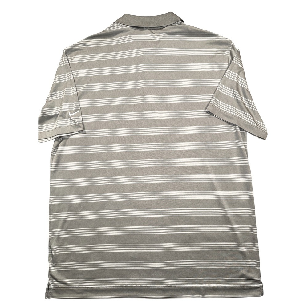 Nike Golf Tour Performance Dri-FIT Polo Shirt Mens Large Gray White Strped - Picture 5 of 7